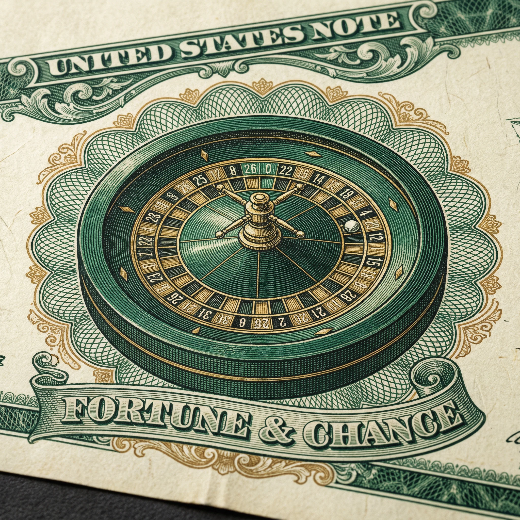 Ruleta europea de casino con bola y números